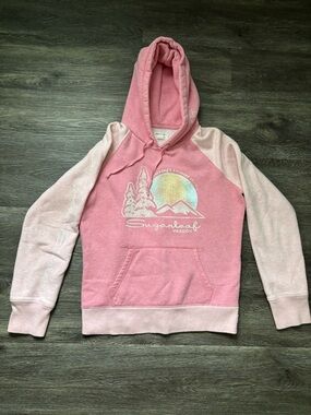 American Eagle Outfitters Pink Pullover Hoodie with Graphic